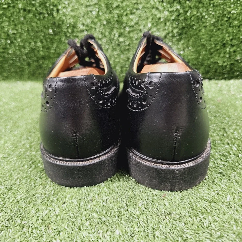 GAELIC THEMES Black Leather Traditional Piper Ghillie Celtic Shoes Mens US 9